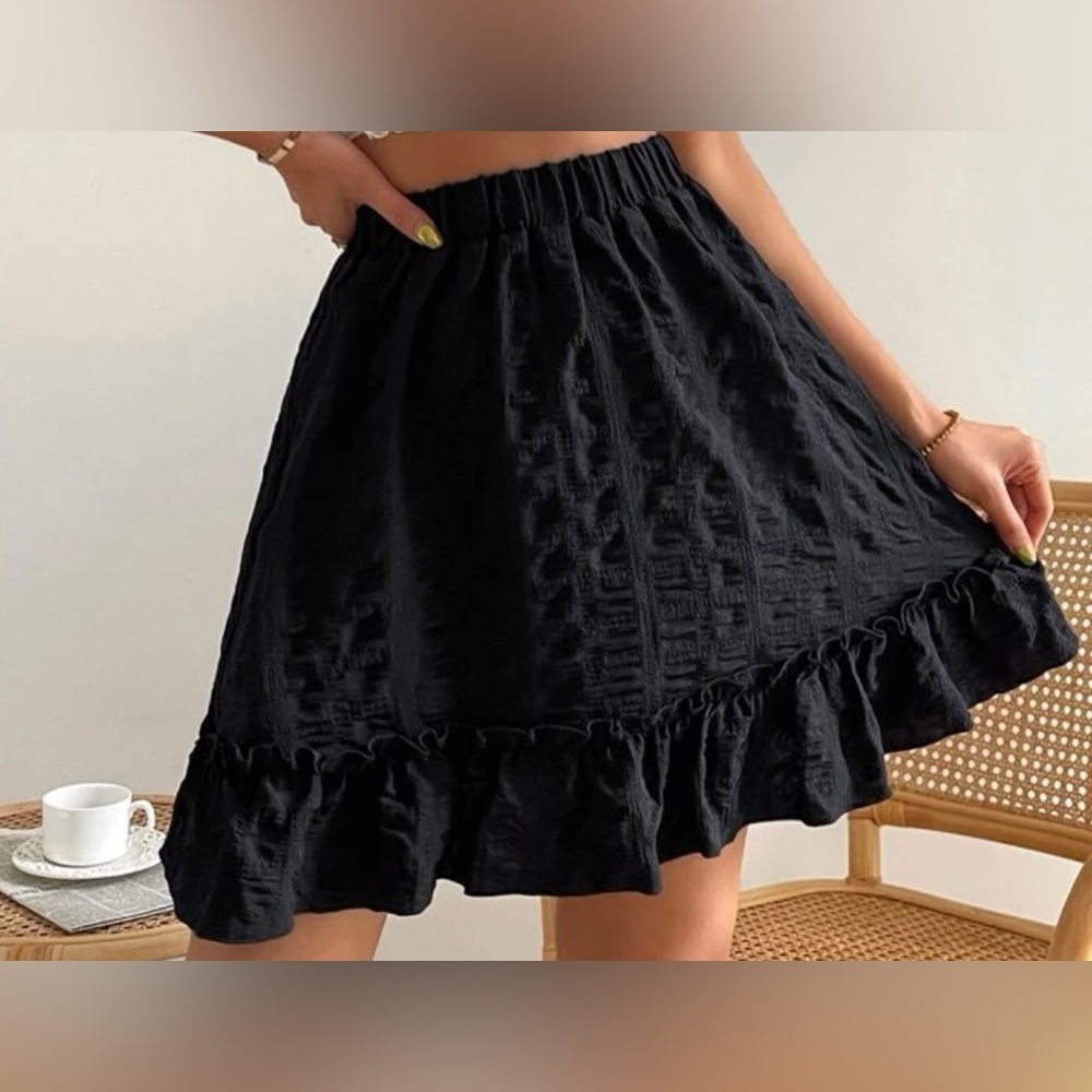SHEIN Essnce High Waist Ruffle Hem Skirt
